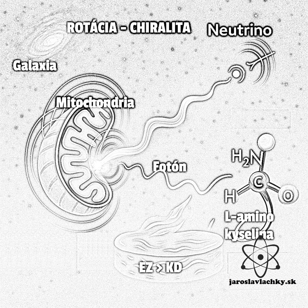 Chiralita #2 Neutríno a Antineutríno, obrázok Neutrino, chiralita a parita Ilustrácia by Jaroslav Lachký